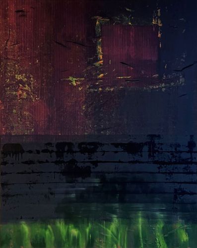 <p>IM FLUSS / &Ouml;l und Acryl auf Stoff, auf Leinwand / 175x140 cm / 2023,24</p>
