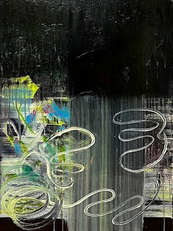 <p>ZWIELICHTECHO / &Ouml;l, Acryl auf Leinwand / 80x60 cm / 2025</p>
